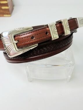 Tony Lama Dark Brown Leather Western Belt